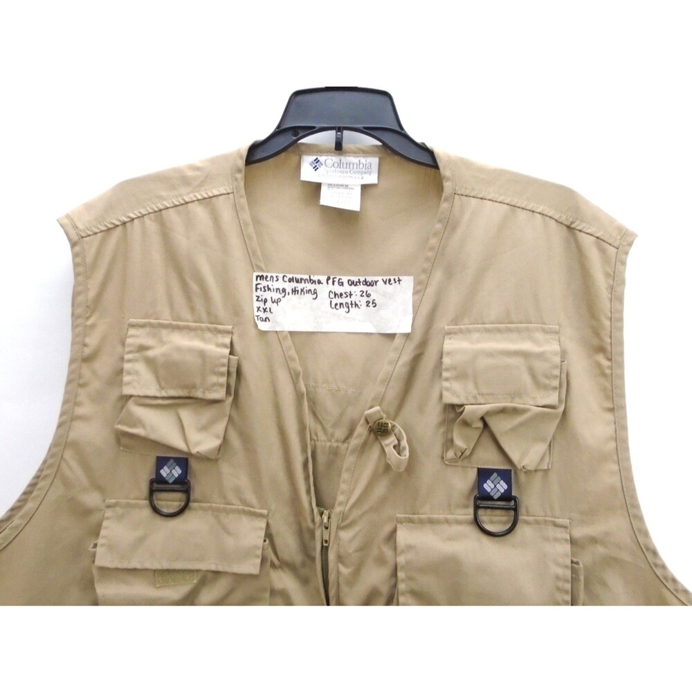Columbia PFG Photography Hiking Vest Mens Size XXL Cargo Pockets Back Pocket - Picture 2 of 9
